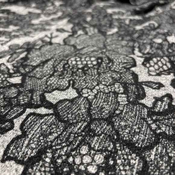 Simply Vera Vera Wang Gray Black Floral Lace Print Top L Cowl Neck Stretch Soft - Picture 9 of 14